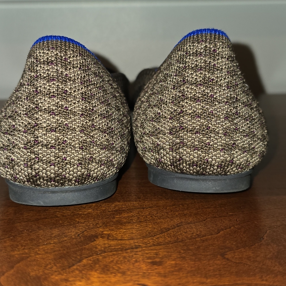Rothy's Brown Houndstooth Flats with Blue Accent - Picture 6 of 9